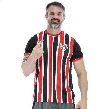 Imagem de Camisa Braziline São Paulo Classmate Preto e Vermelho - Masculino-Masculino