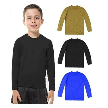Imagem de Kit com 03 Camisetas UV Protection Infantil UV50+ Tecido Ice - Creme - 14 - Homem-Masculino