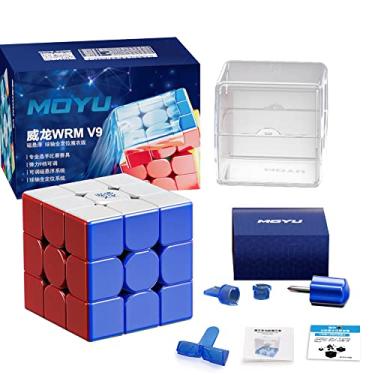 Imagem de TUNJILOOL Moyu WRM V9 Ball Core (UV Coated) Stickerless Speed Cube, moyu WeiLong WR M V9 MagLev+Core Magnets Magic Clothes Flagship 3x3 UV, WRM 2023 (Ball-Core Version)