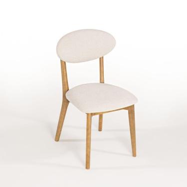 Imagem de Cadeira Estofada Trina Modelo Orgânico Cor Freijó Tecido Bouclê 125 Confortável E Resistente