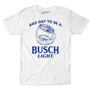 Imagem de theCHIVE Camiseta unissex Bad Day to Be A Busch Crushed Beer Can, Branco, M