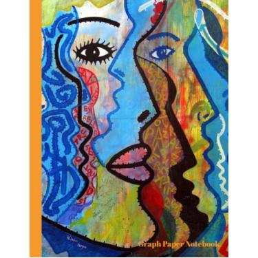 Imagem de Caderno de composição de papel milimetrado, pautado 4 x 4: capa de arte grafite