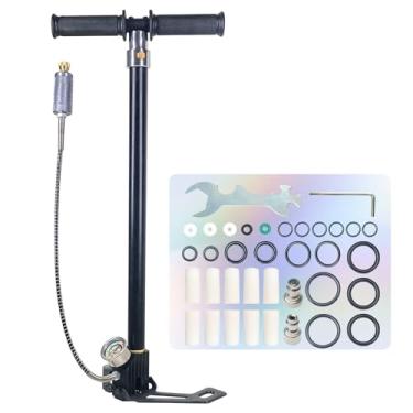 Imagem de NDCYJG Bomba de ar PCP Bomba manual de alta pressão 4500Psi Bomba de pistola de ar de 4 estágios 30MPA Bomba de estribo de enchimento de rifle de ar