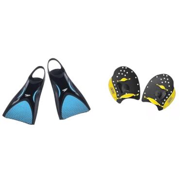 Imagem de Kit Natação Speedo Nadadeira Power Fin Pé de Pato + Palmar Power Paddles Treinamento e Fortalecimento (Nadadeira M 37/39 - Palmar M)