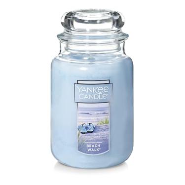 Imagem de Yankee Candle Beach Walk Vela clássica perfumada de 623 g com pavio único com mais de 110 horas de tempo de queima, multicolorida