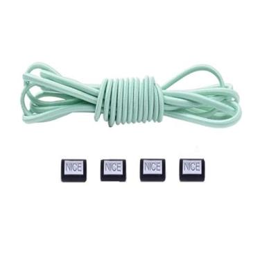 Imagem de Cadardos Sem Amarração Cadarços Elásticos Redondos Com Trava Cadarços De Tênis Para Crianças E Adultos Cadarços De Sapatos Rápidos E Preguiçosos Cadarços De Sapato(Light green)
