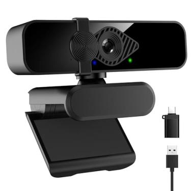 Imagem de Webcam 2K Ultra HD, câmera de computador, webcam USB para monitor de PC, laptop, desktop – Câmera Web externa com microfone, adaptador USB C, capa de privacidade para videoconferência, streaming e