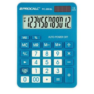 Imagem de Calculadora De Mesa 12 Dígitos - Azul - Procalc