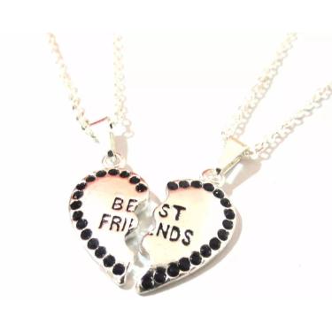 Imagem de 2 Colares BFF Best Amigas Folheado A Prata