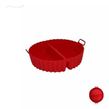 Imagem de Cesto Forma Dupla Forro Silicone Air Fryer Com Divisória Antiaderente 