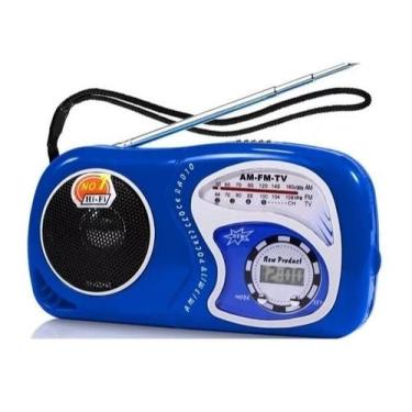 Imagem de Rádio AM/FM Portátil Com Relógio Digital YG-2019 - AZUL - LUCKY