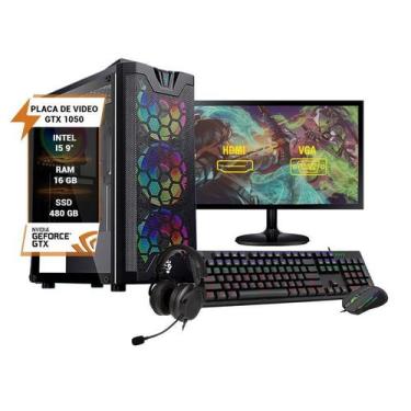 Imagem de Pc Gamer Completo I5 9º Gtx1050 Ram16Gb Hd 1Tb Ssd 480Gb 24 - Wj Info