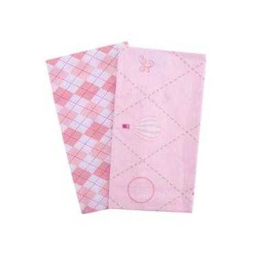 Imagem de Kit Fronha Bebe Menina Para Travesseiro 28x40 Rosa Com 2 Unidades 100%
