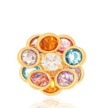Imagem de Pingente banhado ouro 3x 24k 18k e 22k feminino flor com pétalas redon