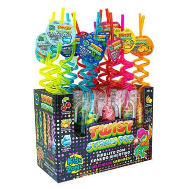 Imagem de Pirulito Kids Zone Twist Straw Pop Sabores Sortidos 44g com 1 Unidade
