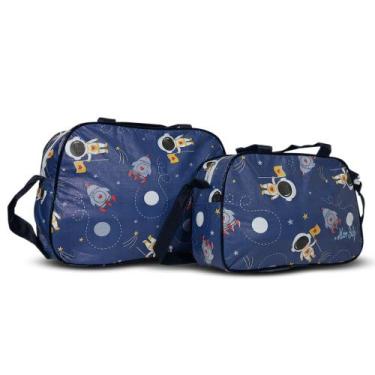 Imagem de Kit Sacola Maternidade Frasqueira PVC Desenhos Mave Baby, Astronauta