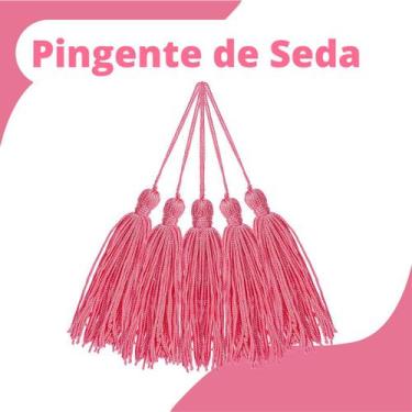 Imagem de Pingente De Seda Tassel - Franja - Rosa Chiclete - Com 20 Unidades - N