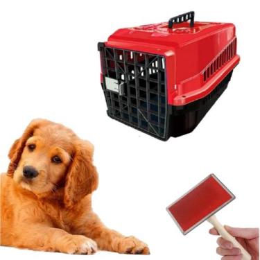Imagem de Caixa Transporte Pet N3 E Escova Profissional Pelos Chalesco - MecPet