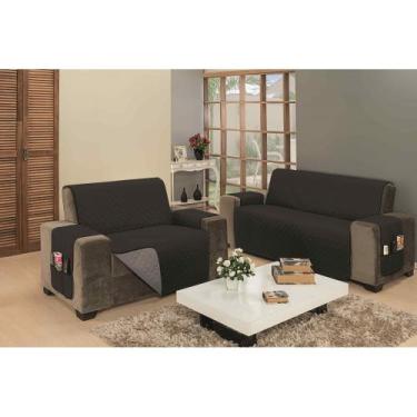 Imagem de Capa para sofa padrao reclinavel de 4 lugares em dupla face impermeave