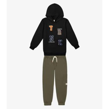 Imagem de Conjunto Infantil Blusão Com Calça Trick Nick Preto, Preto, 2