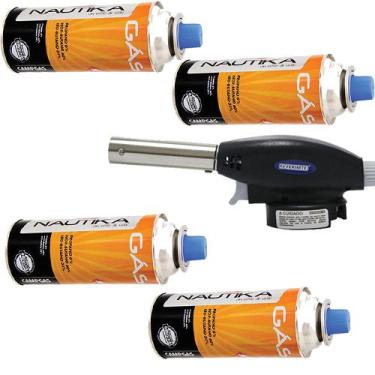 Imagem de 1 Maçarico Portátil Culinário Ferimte Ma54 + 4 Latas Naut