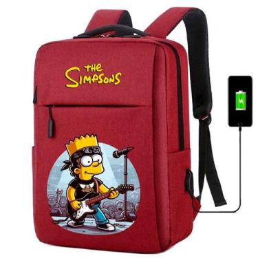 Imagem de Mochila USB Escolar Estampa Infantil Simpsons Notebooks, Trabalho Esco