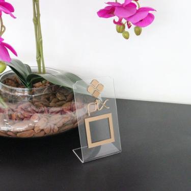Imagem de Placa Pix Para Pagamento QR Code Em Acrílico - LM Balcoes, Cristal com