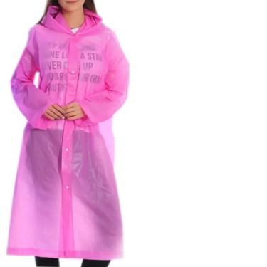 Imagem de Capa de Chuva Adulto Unissex: PVC Impermeável com Capuz e Botão de Pre