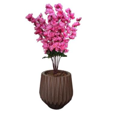 Imagem de Flor Cerejeira Pessegueiro Artificial + Vaso Polietileno  - Flor Imp