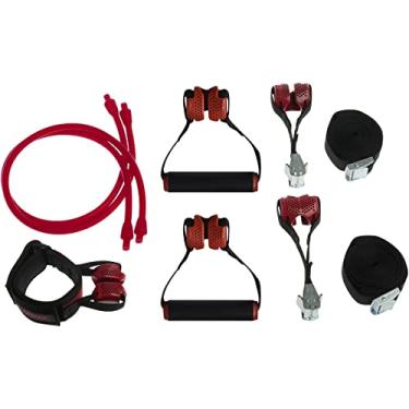 Imagem de Lifeline Estação de trem com duas alças de porta fáceis de fixar para tensão constante para construir músculos rosa, 13,60 kg