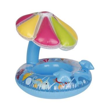 Imagem de Boia circular 64cm com teto pr - ABCoisas, Azul