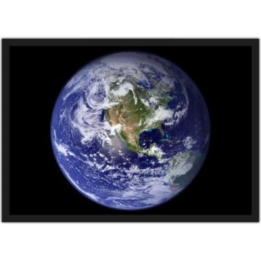 Imagem de Quadro Decorativo Universo Galáxias Planeta Terra Estrelas Decorações 