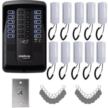 Imagem de Kit Porteiro Coletivo Intelbras 10 Pontos Com Bt E 20 Tags