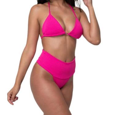 Imagem de Biquini Cortininha Hot Paint Calcinha Cós Alto Duplo Praia V 007 - Reg