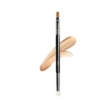 Imagem de Ksvsonrvi Pincel corretivo de ponta dupla, mini pincel de maquiagem com ponta dupla sob os olhos com cerdas sintéticas de esponja