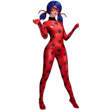 Imagem de Micotaku Women Miraculous Ladybug Cosplay Set 3D Digital Printing Jumpsuit with Eye Mask and Yoyo Bag