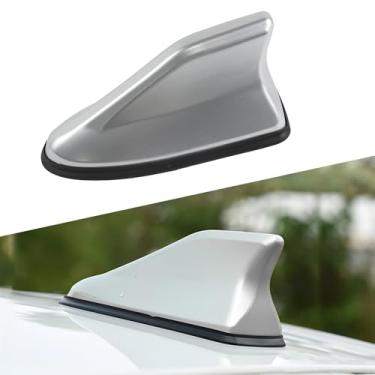 Imagem de Hbxdeco Capa de antena de barbatana de tubarão para carro, à prova d'água, decoração de capa de antena de teto de carro, base de sinal de rádio AM/FM, acessórios externos de veículos universais