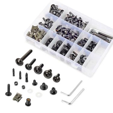 Imagem de Kit de parafusos de carenagem de motocicleta 210 peças de aço inoxidável 304 M5 M6 parafusos de carenagem prendedores de porca universal kit de restauração de manutenção para Kawasaki Suzuki Honda