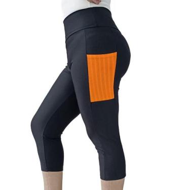 Imagem de Legging Corsário Calça Capri com Bolsos Poliamida Spandex P M G GG PIN