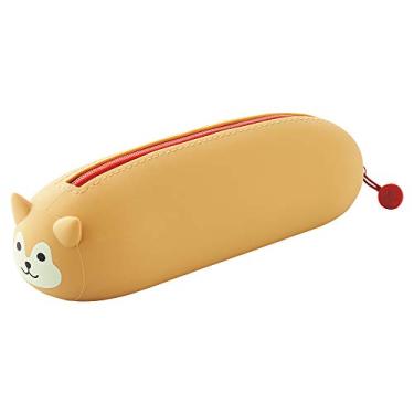 Imagem de LIHITLAB PuniLabo Estojo com Zíper, Horizontal, 6,35 cm x 20,09 cm, Shiba Dog (A7781-2), Caneta: 6,35 cm x 20,08 cm x 6,04 cm