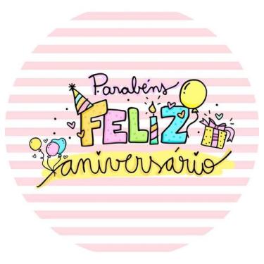 Imagem de Painel Festa Redondo C/ Elástico 1,50m Feliz Aniversário - Fadrix