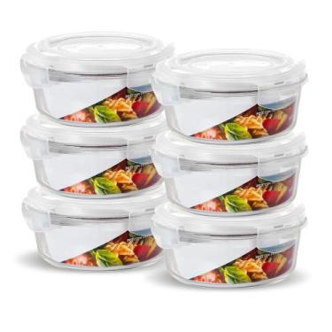 Imagem de Kit 06 Pote Hermético Vidro Redondo 950ml - U4home