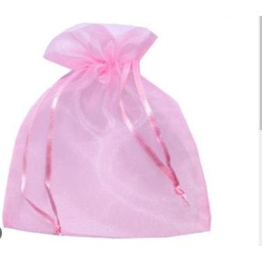 Imagem de 50 saquinhos de organza 9x12  fita cetim - teresaofertas, rosa