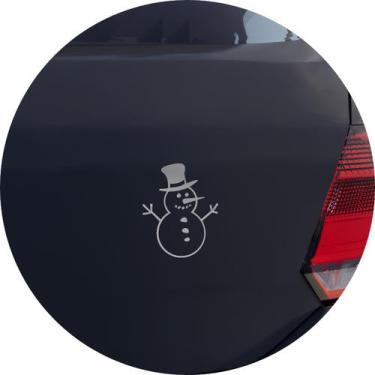 Imagem de Adesivo de Carro Boneco de Neve Natalino - Cor Prata - Melhor Adesivo,