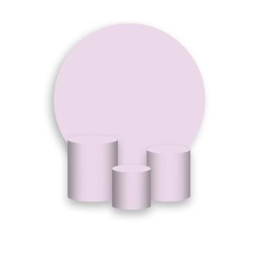 Imagem de Painel De Festa Redondo 1,50x1,50 + Trio De Capas Cilindro - Cor Liso 