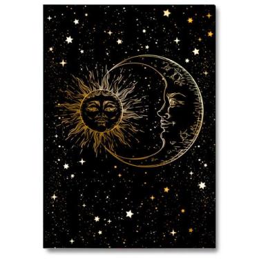 Imagem de Quadro Sol e Lua Placa Decorativa MDF 20x30 3mm 4k Sala Quarto - DECOR