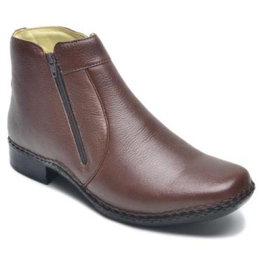 Imagem de Bota Masculina Costurada a Mão em Couro Zíper Chocolate 046 - CLA CLE 