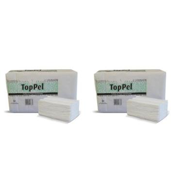 Imagem de Kit 2 Pacotes de Papel Interfolha 100% celulose 22,5x21cm 2 dobras fol