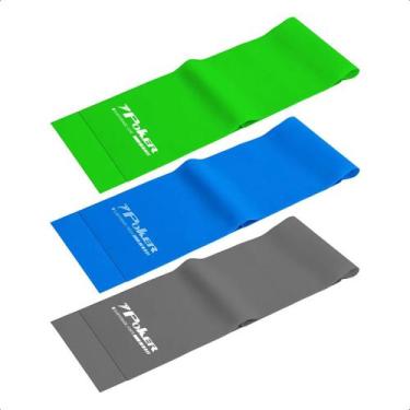 Imagem de Kit Com 3 Faixas Elasticas Poker Leve/Media/Forte, Único, Verde, Azul,