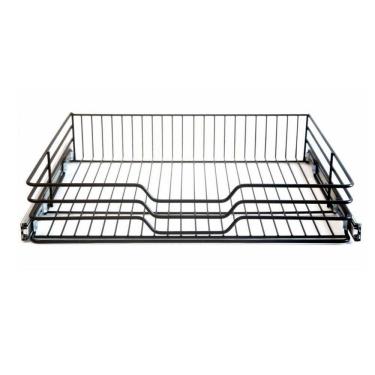 Imagem de Gaveta Fruteira Preto Mod 600 Com Trilhos 57X11X45Cm